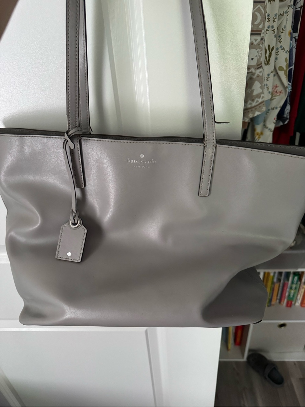 kate spade Gray Leather Tote with Hang Tag